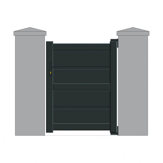 Portillon Aluminium QUEEN&SUN sur mesure - Modèle Pecloz. Anthracite 7016