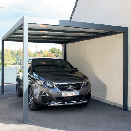 Carport design mural en aluminium Start&Sun 3m x 4.92m