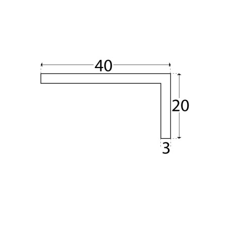 Cornière pvc 3 x 20 x 40 découpe sur mesure