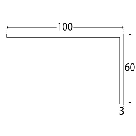 Cornière pvc 3 x 60 x 100 mm découpe sur mesure