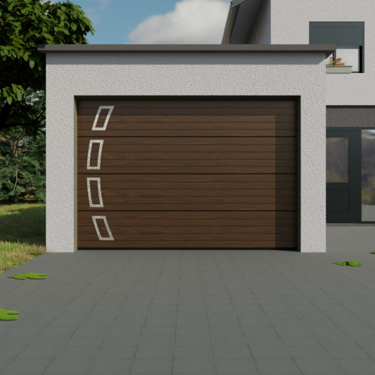 Porte de garage sectionnelle avec décors alu - décors arch- artnsun