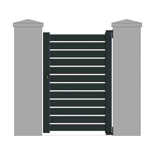 Portillon sur mesure gamme Start&Sun Modèle Cimes. Couleur anthracite 7016.