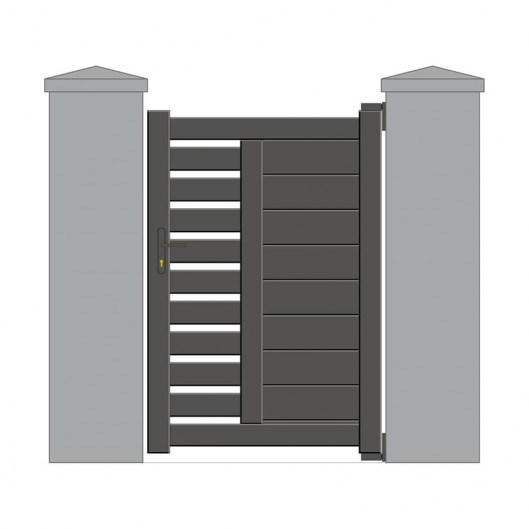 Portillon Aluminium START&SUN sur mesure - Modèle Dadon - Gris sablé 2900