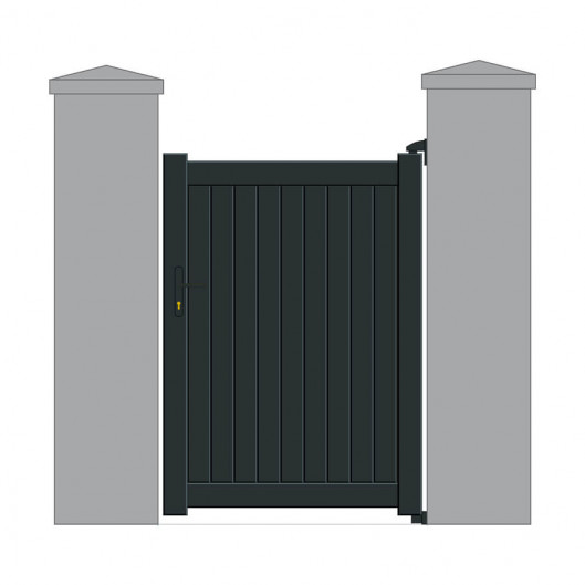 Portillon aluminium sur mesure modèle Combaret. Couleur Anthracite 7016.