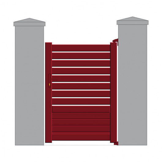 Portillon sur mesure aluminium modèle Grenette. Couleur Rouge pourpre 3004