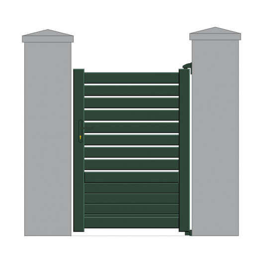 Portillon sur mesure aluminium modèle Grenette. Couleur Vert 6005