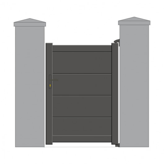 Portillon Aluminium sur mesure - Modèle Montpelaz. 9 coloris disponibles. Gris Sablé 2900.