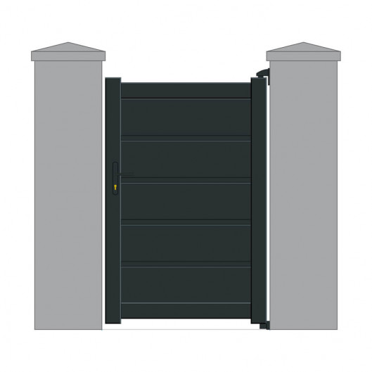 Portillon Aluminium sur mesure QUEEN&SUN - Modèle Revard. Anthracite 7016.