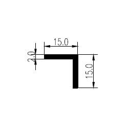 Ailes égales : 15 x 15 x 2 mm