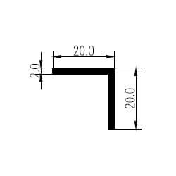 Ailes égales : 20 x 20 x 2 mm